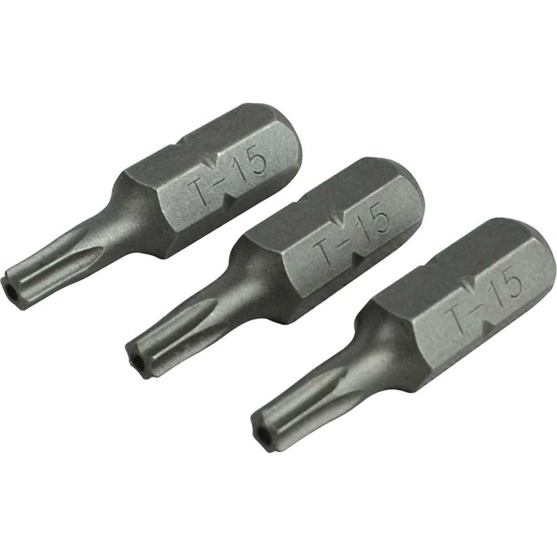 Faithfull Security S2 Grade Steel Screwdriver Bits T15S x 25mm (Pack 3) FAISBT1525S