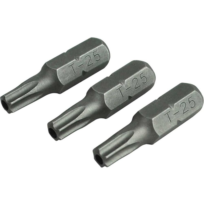 Faithfull Security S2 Grade Steel Screwdriver Bits T25S x 25mm (Pack 3) FAISBT2525S