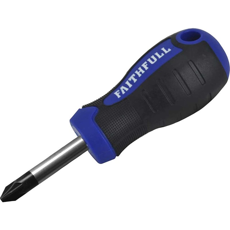 Faithfull Soft Grip Stubby Screwdriver Pozidriv Tip PZ2 x 38mm FAISDPZ2S