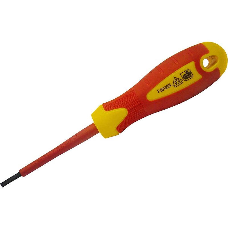 Faithfull VDE Soft Grip Screwdriver Parallel Slotted Tip 3.5 x 100mm FAISDVDE35