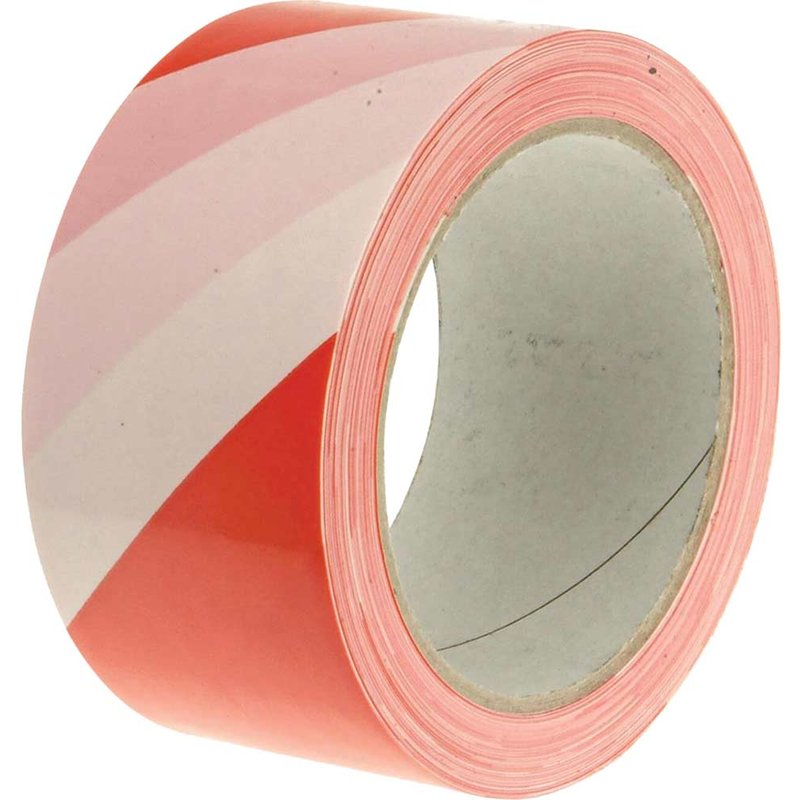 Faithfull Economy Self-Adhesive Hazard Tape Red/White 50mm x 33m FAITAPEHAZER