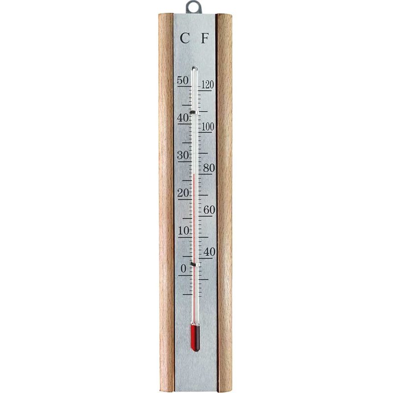 Faithfull Thermometer Wall Beech Silver 200mm FAITHBEECH