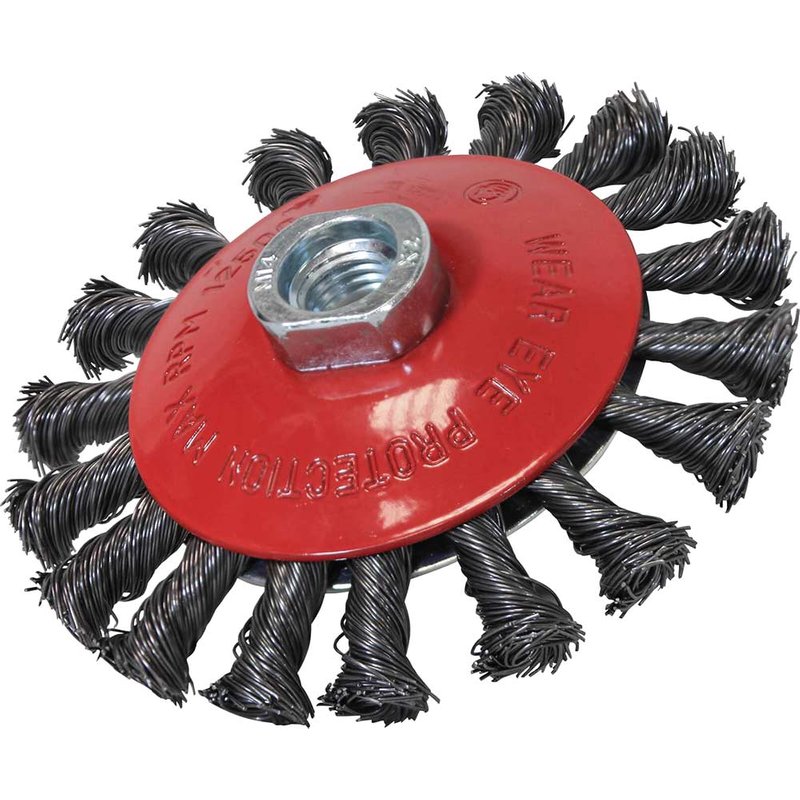 Faithfull Wire Cup Brush Twist Knot 65mm M10x1.25, 0.50mm Steel Wire FAIWBT65MF