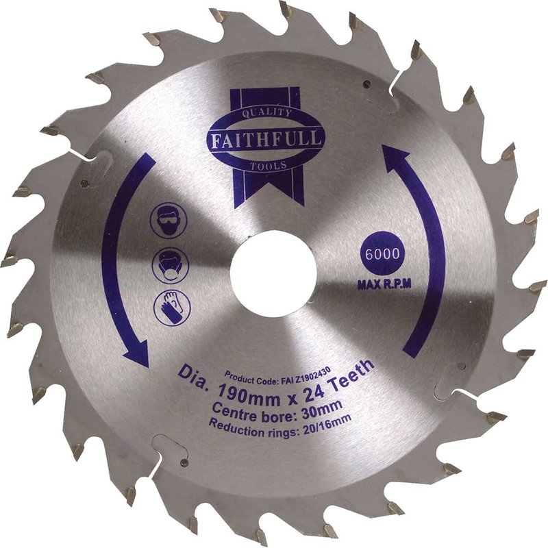 Faithfull TCT Circular Saw Blade 190 x 30mm x 24T POS FAIZ1902430