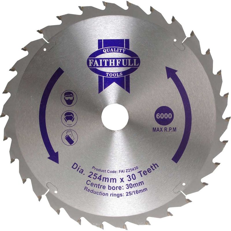 Faithfull TCT Circular Saw Blade 254 x 30mm x 30T POS FAIZ25430