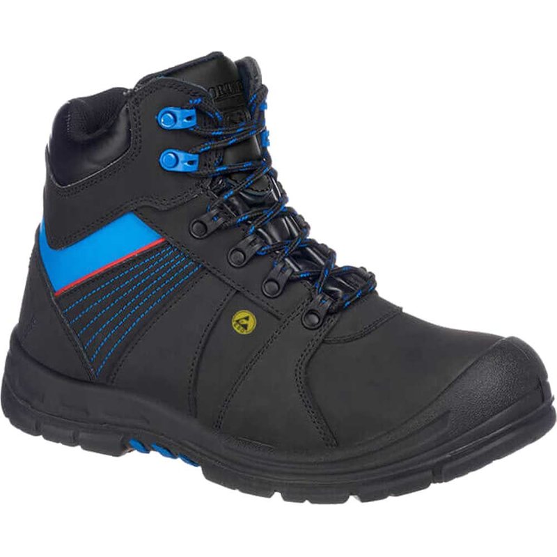 Portwest Compositelite Protector ESD Safety Boots Black / Blue Size 6.5