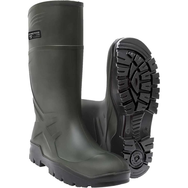 Portwest PU Non Safety Wellington Boots Green Size 7