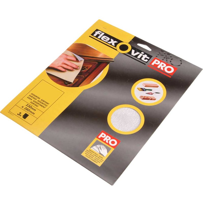 Flexovit Silicon Carbide Finishing Sanding Sheets 230 x 280mm Coarse 120G (3) 63642526294