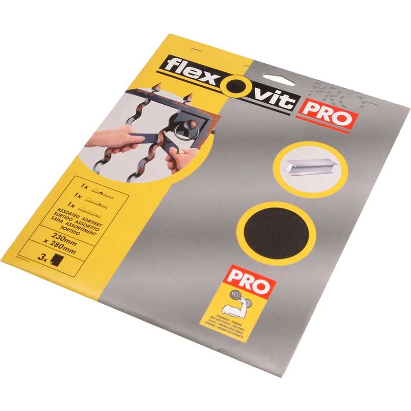 Flexovit Emery Cloth Sanding Sheets 230 x 280mm Fine 120G (25) 63642558252