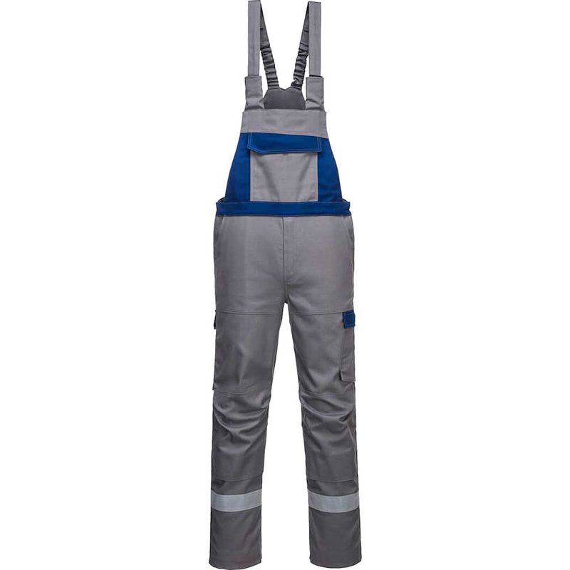BizFlame Ultra Two Tone Bib and Brace Grey 3XL 31"