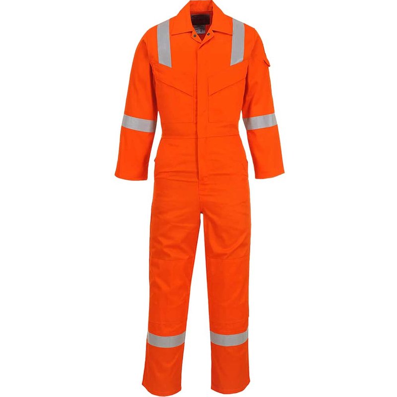 BizFlame Mens Flame Resistant Super Lightweight Antistatic Coverall Orange 2XL 32"