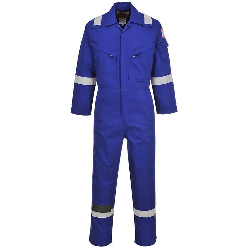 BizFlame Mens Flame Resistant Lightweight Antistatic Coverall Royal Blue L 32"