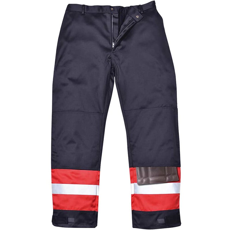 BizFlame Mens Flame Resistant Plus Trousers Navy Blue 3XL 32"