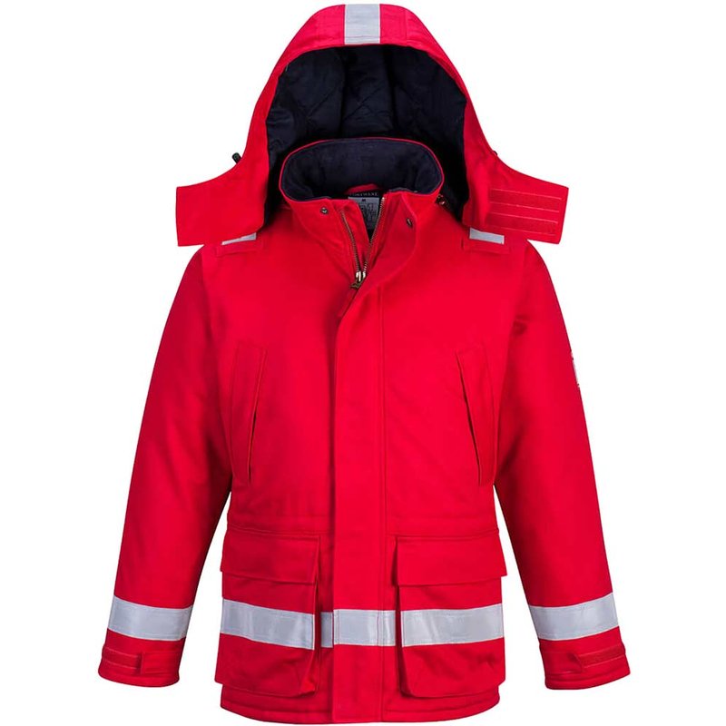 BizFlame Mens Flame Resistant Antistatic Winter Jacket Red S