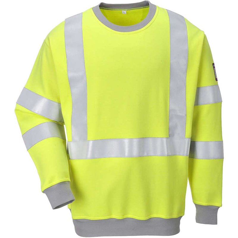 Modaflame Mens Flame Resistant Hi Vis Sweatshirt Yellow S