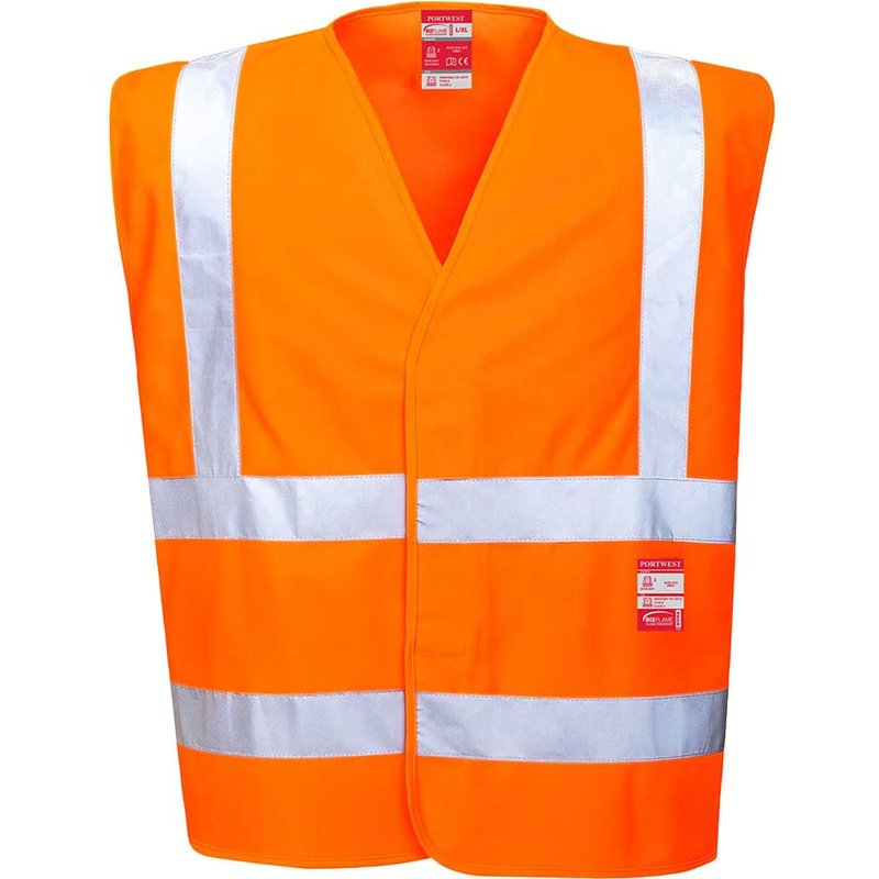BizFlame Hi Vis Flame Retardant Treated Vest Orange S / M
