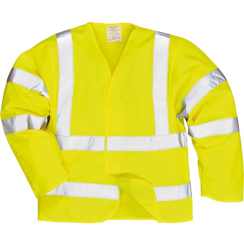 BizFlame Class 3 Hi Vis Anti Static Flame Resistant Jacket Yellow L / XL