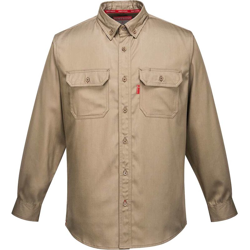 BizFlame 88/12 Flame Resistant Shirt Khaki S