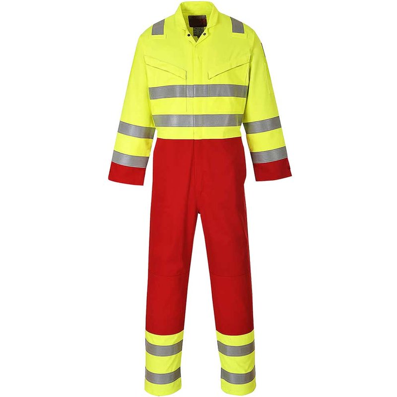 BizFlame Mens Pro Flame Resistant Services Coverall Yellow L