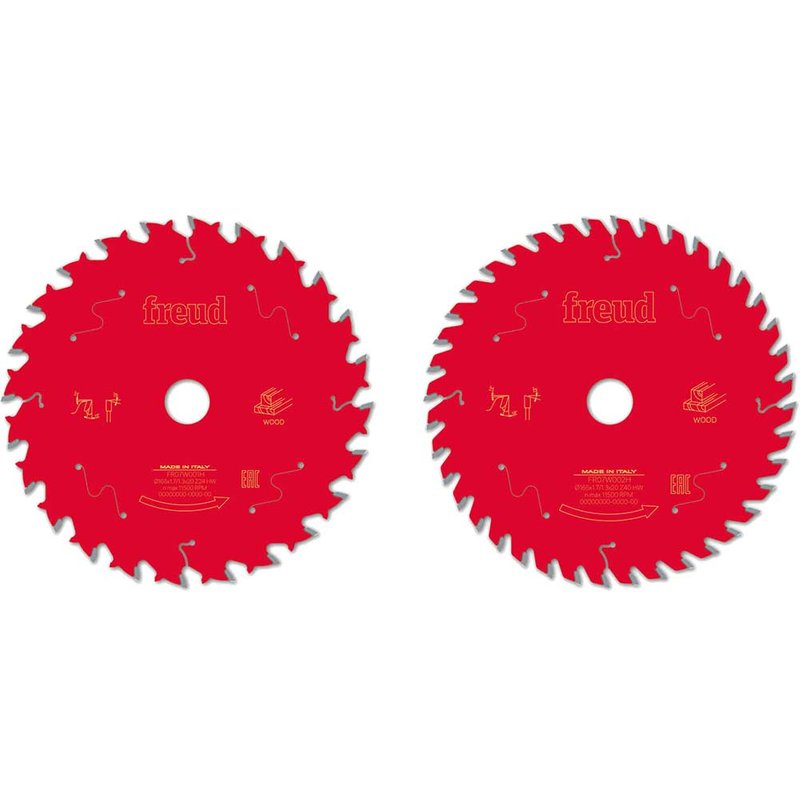 Freud PRO 2 Piece 165mm Cordless Circular Saw Blade Set 165mm Assorted Teeth 20mm