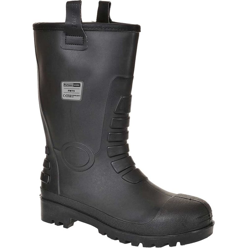Portwest Neptune S5 CI Waterproof Rigger Safety Boots Black Size 12