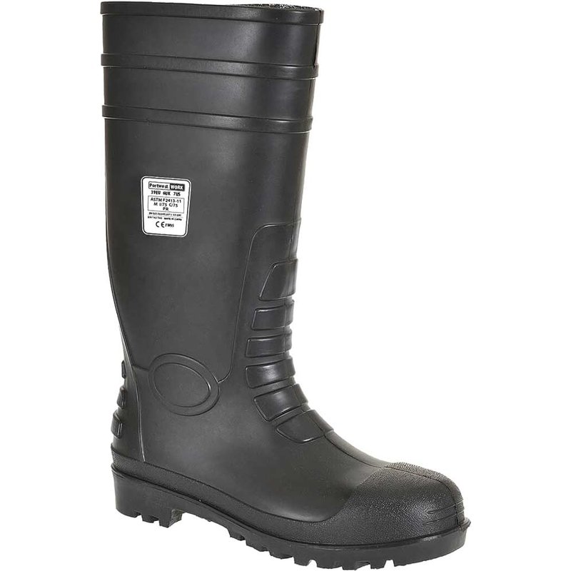 Portwest Total S5 Safety Wellington Boots Black Size 9