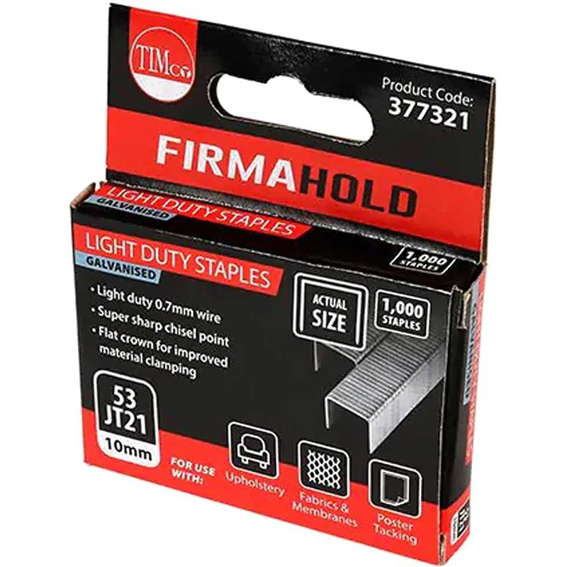 Firmahold Staples Type 53 JT21 10mm Pack of 1000