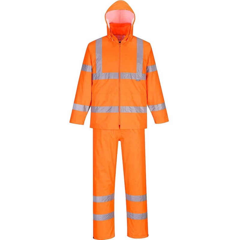 Portwest Hi Vis Packaway Rainsuit Orange 3XL 31"
