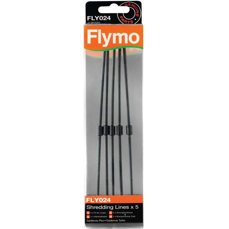 Flymo FLY024 Genuine Shredding Lines for Gardenvac Vacuum and Leaf Blowers Pack of 5