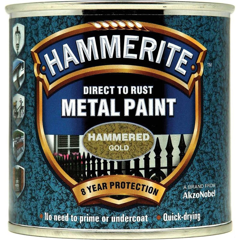 Hammerite Direct To Metal Hammered Gold 250ml 5084818