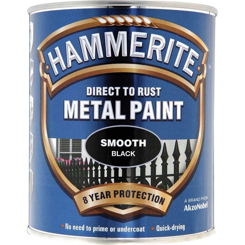 Hammerite Direct To Metal Smooth Black 750ml 5092966