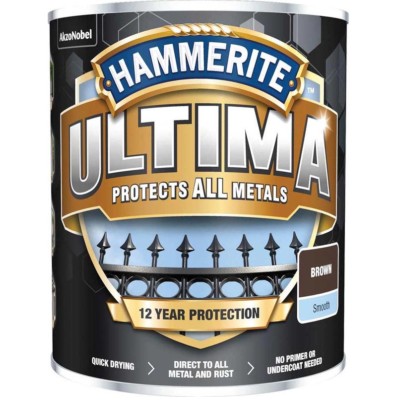 Hammerite Ultima Metal Paint Smooth Brown 750ml 5362530