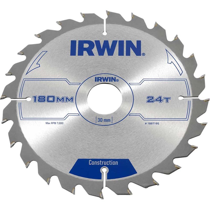 Irwin IRWIN® Construction Circular Saw Blade 180 x 30mm x 24T ATB 1897195