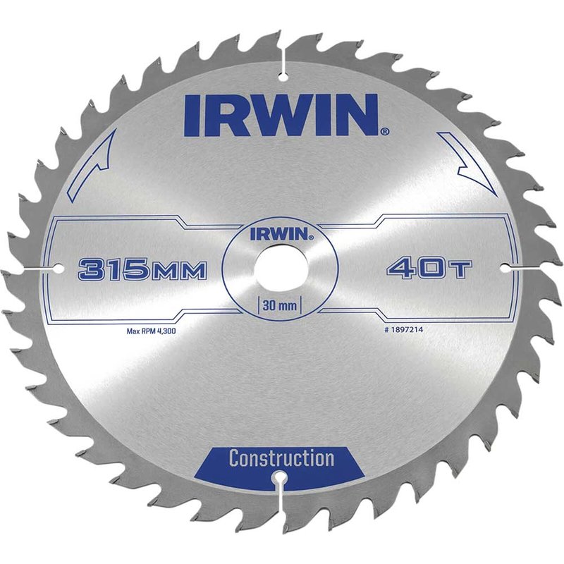 Irwin IRWIN® General Purpose Table & Mitre Saw Blade 315 x 30mm x 40T ATB 1897214