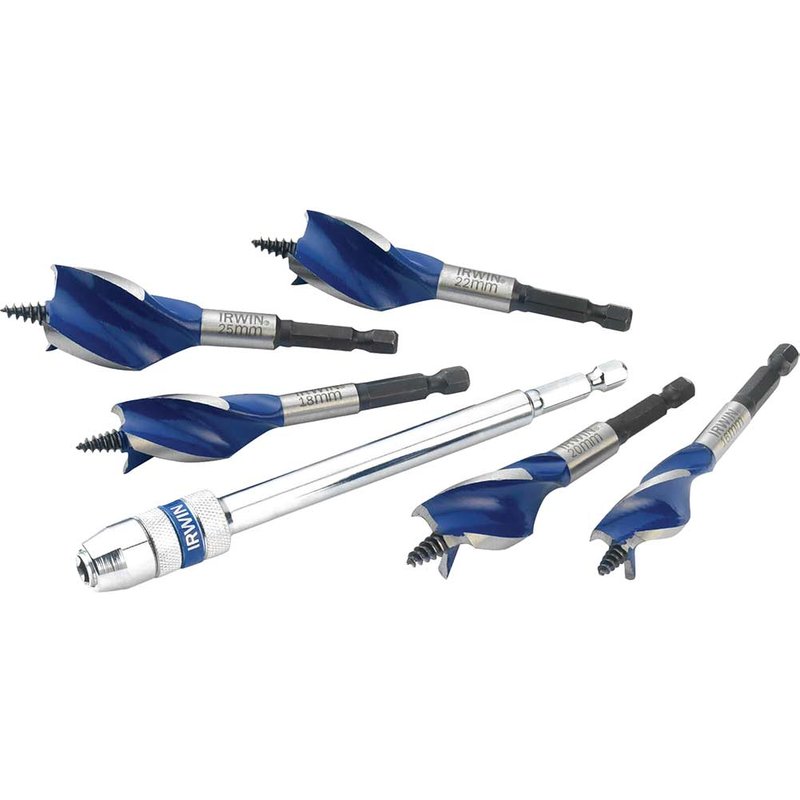 Irwin IRWIN® Blue Groove 6X Stubby Wood Bit Set, 5 Piece 1922007