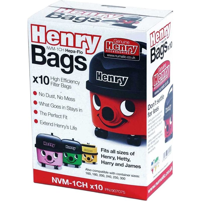 Numatic NVM-1CH 604015 HEPA-FLO High Efficiency Filter Bags (Pack of 10) NVM-1CH