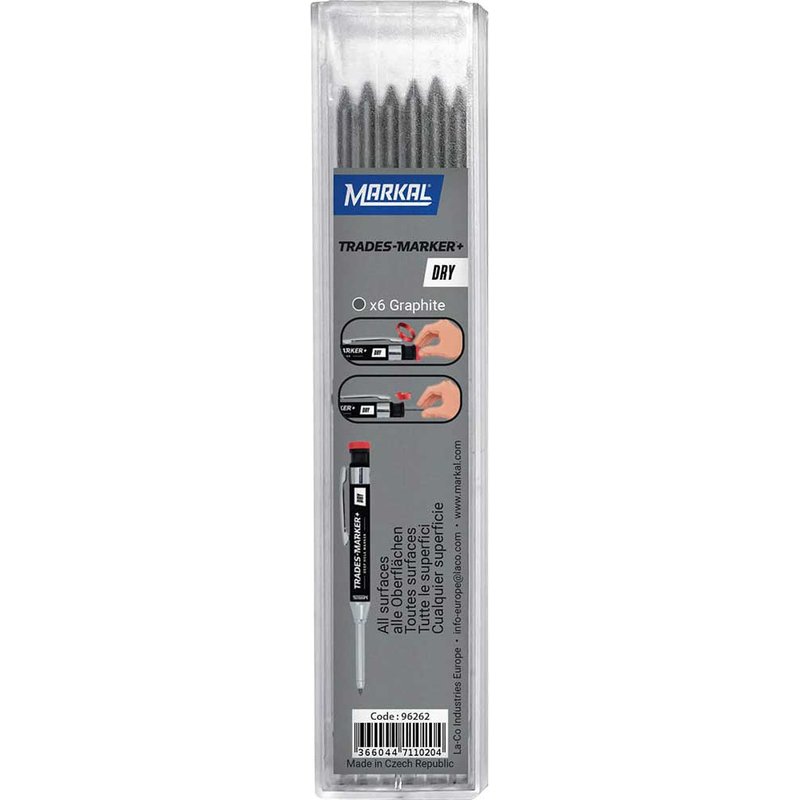 Markal TRADES-MARKERĀ® DRY Graphite Refills (Pack 6) MRK-96262