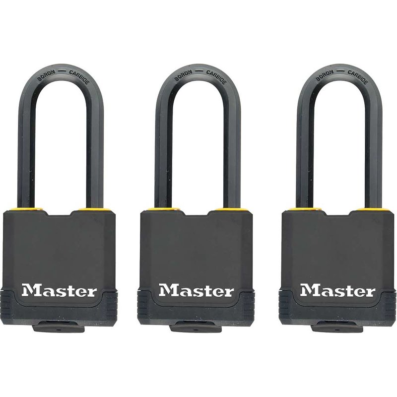 Master Lock Excellâ„¢ Weather Tough 45mm Padlock 4-Pin- Keyed Alike x 3 M115EURTRILF