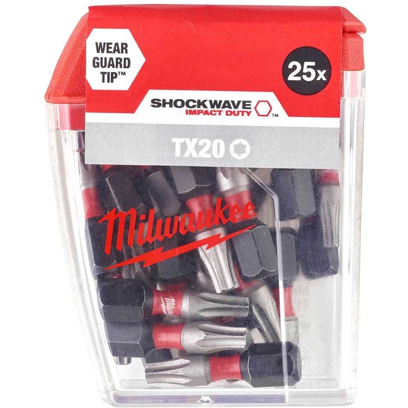 Milwaukee Shockwave Impact Duty Torx Screwdriver Bits TX20 50mm Pack of 10