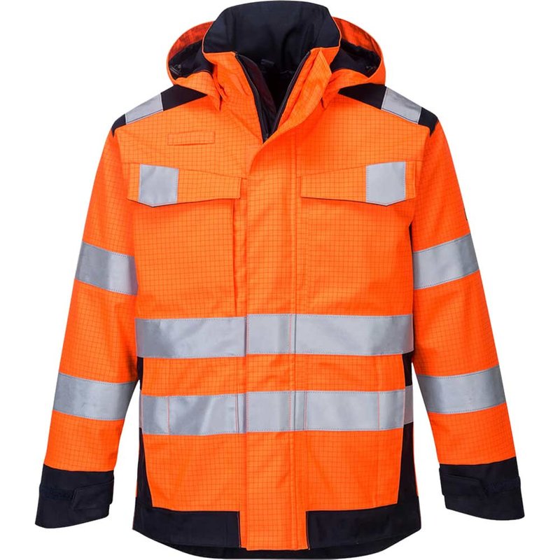 Modaflame Rain Multi Norm Arc Heat and Flame Resistant Jacket Orange / Navy 3XL