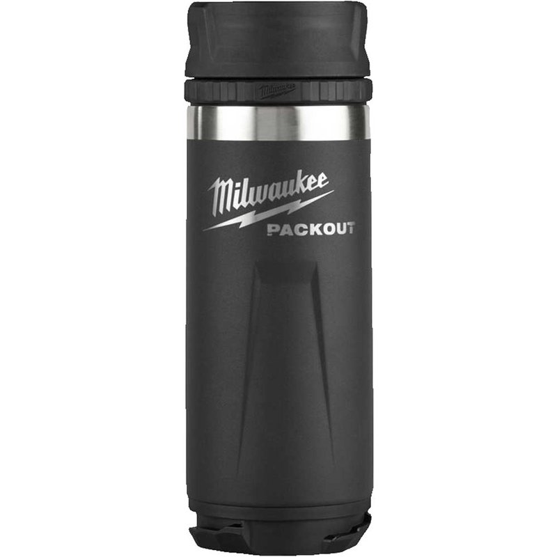 Milwaukee Packout Drinks Bottle Sip Lid Black 532ml