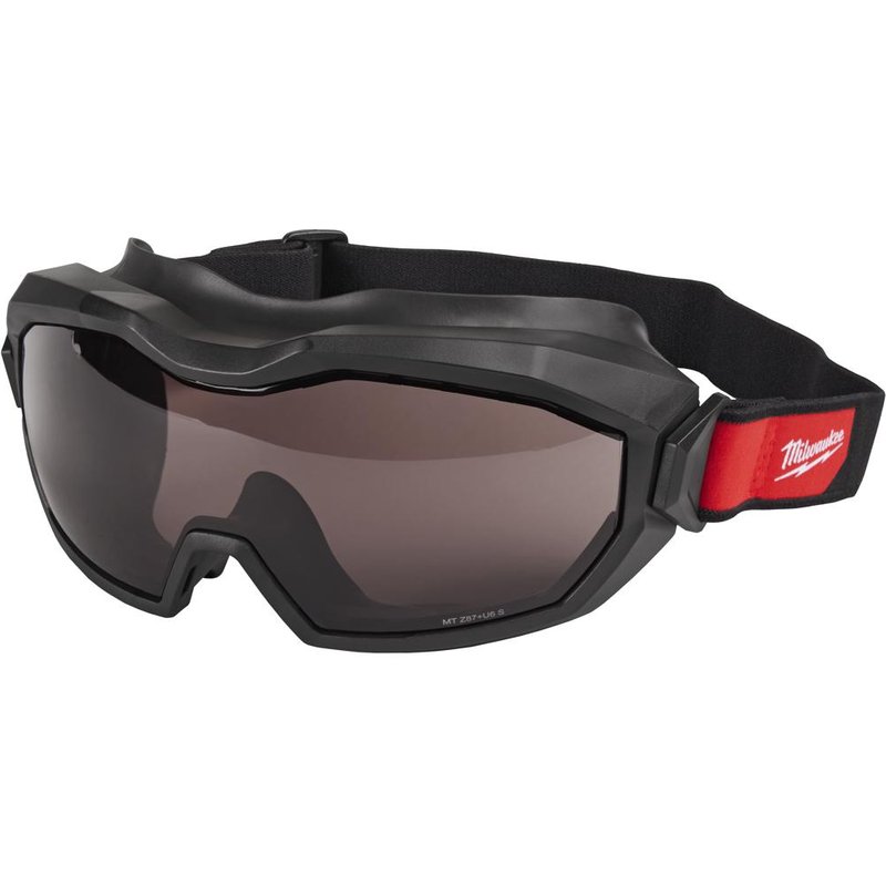 Milwaukee High Profile Vented Safety Goggles Black Tinted