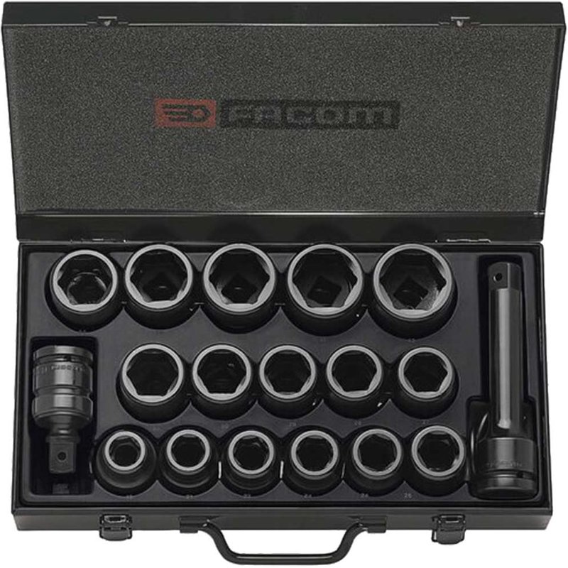Facom 16 Piece 3/4" Drive Hexagon Impact Socket Set Metric 3/4"