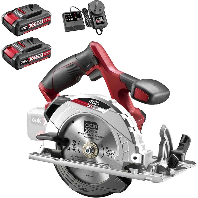 Ozito PXCSS 18v Cordless Circular Saw 150mm 2 x 2ah Li-ion Battery Charger No Case