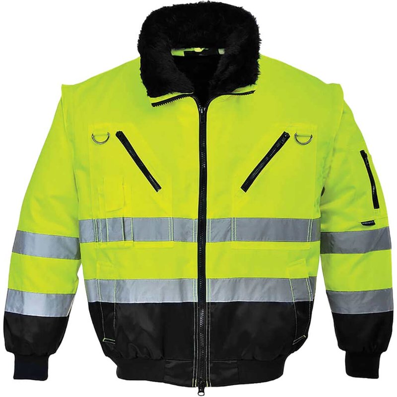 Portwest Hi Vis 3 in 1 Pilot Jacket Yellow / Black 3XL