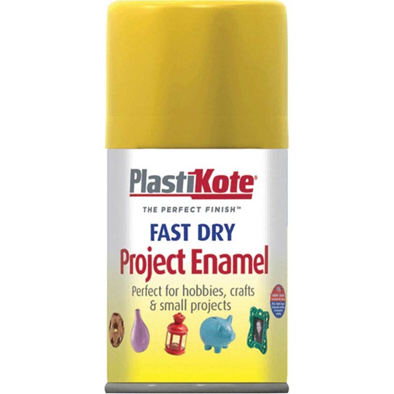Plastikote Dry Enamel Aerosol Spray Paint Buttercup Yellow 100ml