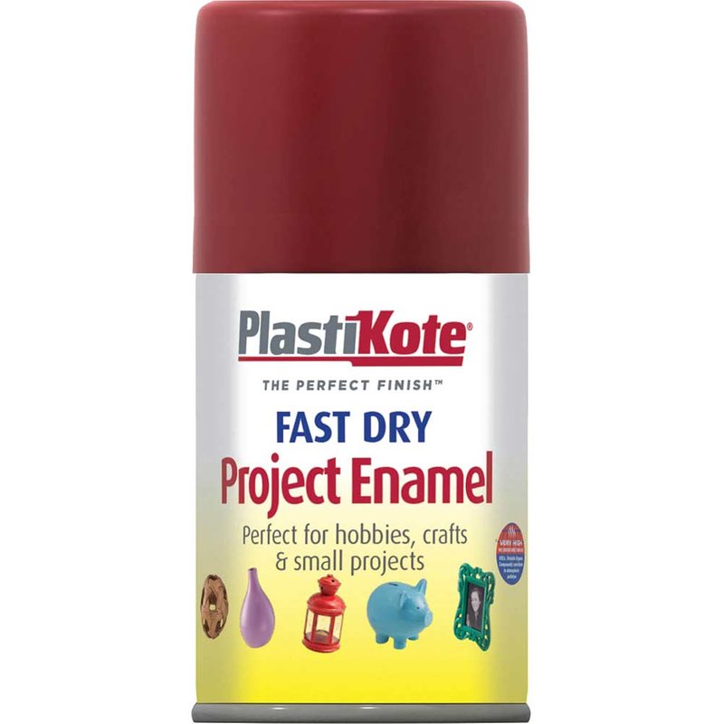 Plastikote Dry Enamel Aerosol Spray Paint Red 100ml