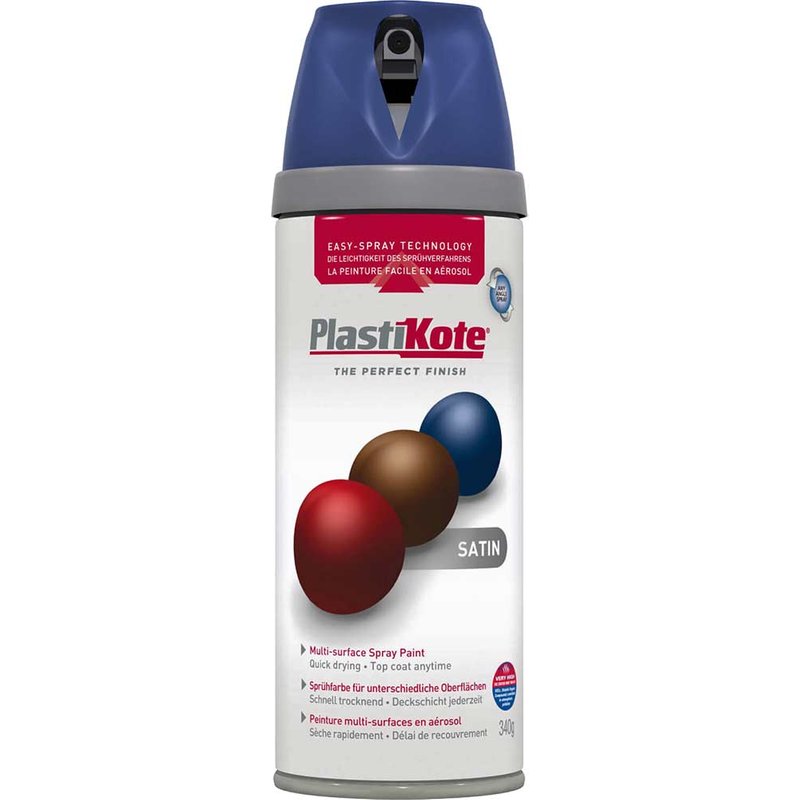 Plastikote Premium Satin Aerosol Spray Paint Night Navy 400ml