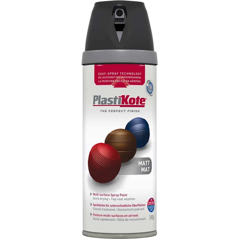 Plastikote Premium Matt Aerosol Spray Paint Black 400ml