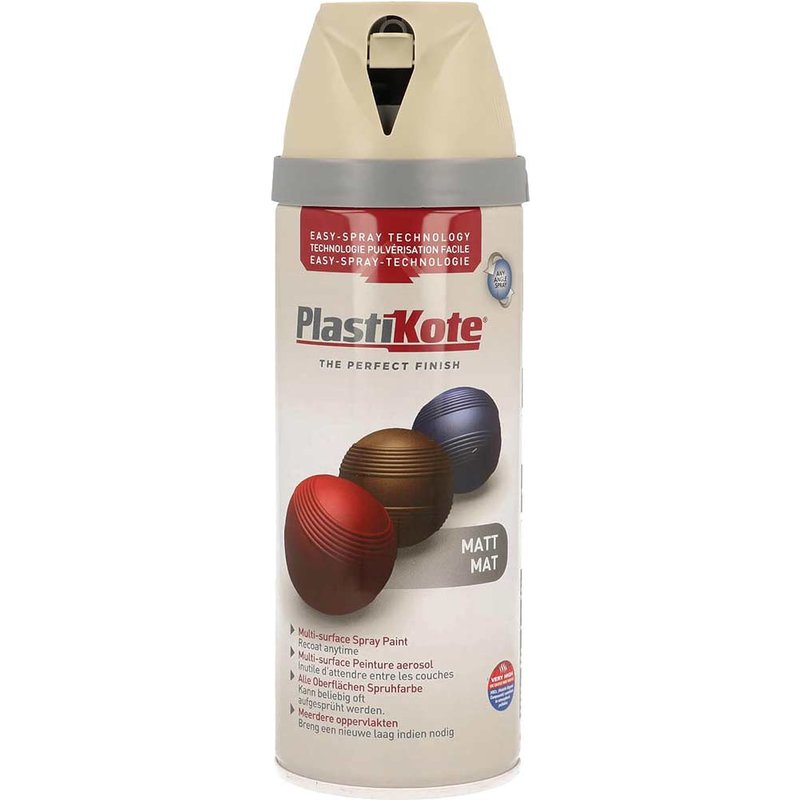 Plastikote Premium Matt Aerosol Spray Paint French Grey 400ml